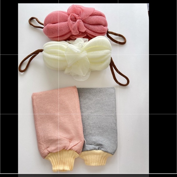 Bundle of 4 / Body and bath skin care 2 remove dead skin and 2 loofah - Picture 1 of 11